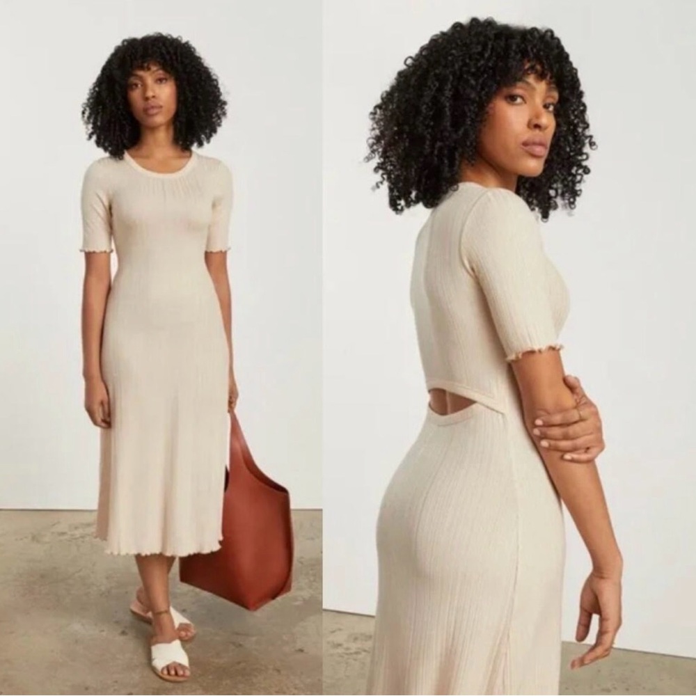 Everlane the open back Rib Knit Bodycon maxi dress